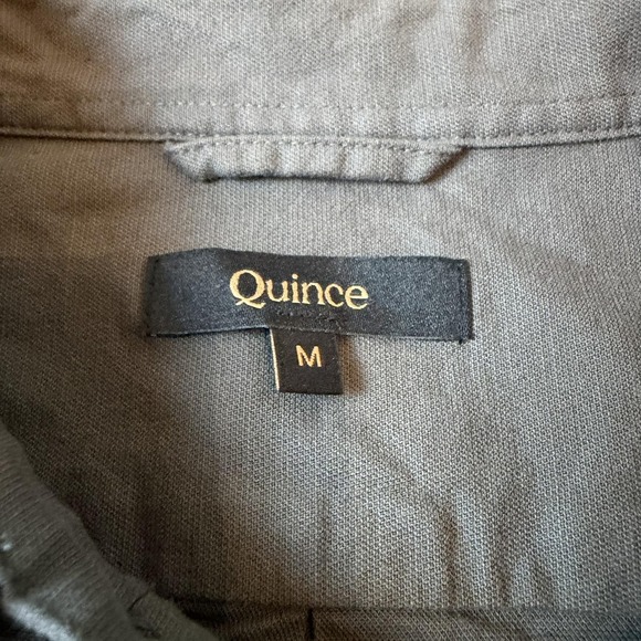 Quince Shirt Mens Medium Gray Solid Long Sleeve Button Up Stretch Casual Work - Picture 4 of 9